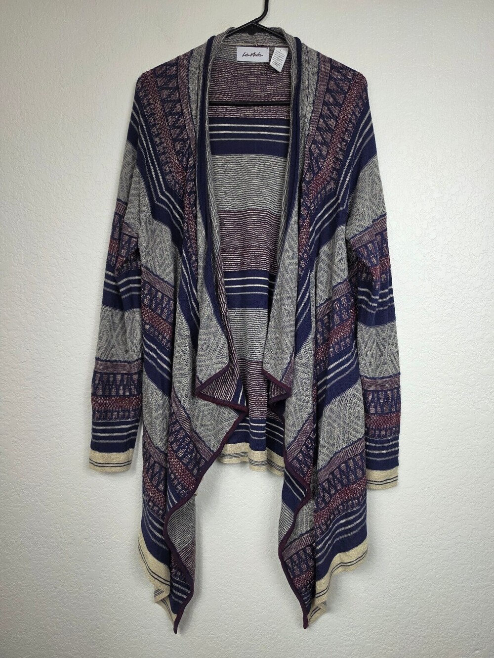 Le Moda Women's Long Sleeve Open Front Cardigan L